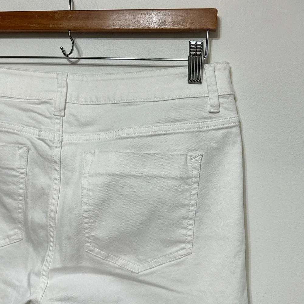 NEW J. Jill Denim Shorts Womens 8 White Cuffed 7